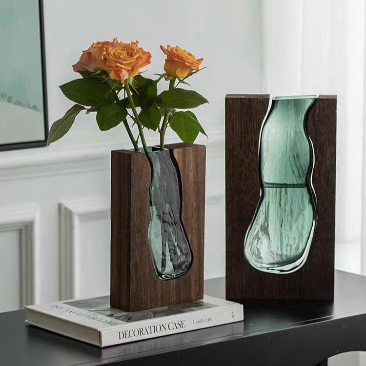 Minimalist Light Luxury Style Double-Vase Floral Desktop Decor Set