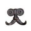 Black Fun-shaped Decorative Hook (Mustache + Double-circle Decor Style) – Creative Wall Ornament