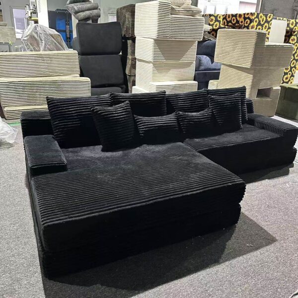 Black Modular Sectional Sofa | Showroom Display Modern Minimalist Flexible Furniture Black Modular Sectional Sofa (Showroom Display Version) – Modern Minimalist Flexible Furniture