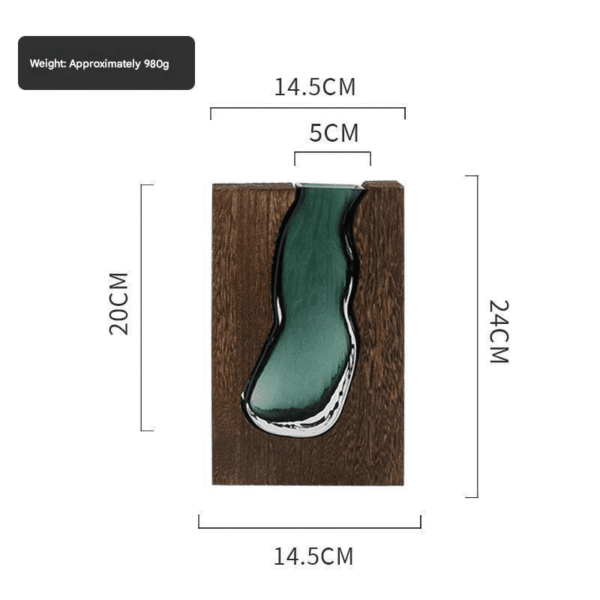 Small Green Glass Vase | With Size Label Minimalist Desktop Flower Vessel Small Green Glass Vase (With Size Label Display) – Minimalist Desktop Flower Vessel