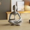 Minimalist Abstract Cross-Legged Meditation Human Figure Sculpture Decor Ornament (Real Scene Display)