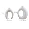 White Double-Ring Split Art Ornament (Vase Style) With Size Label – Modern Minimalist Decor