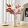 White Minimalist Vase (With Floral Display) – Fresh Home Desktop Decor Flower Vessel