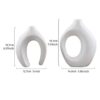 White Double-Ring Split Art Ornament (Vase Style) With Size Label – Modern Minimalist Decor