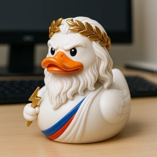 Creative God-style White Duck Decorative Ornament – Humorous Ceramic/Resin Figurine
