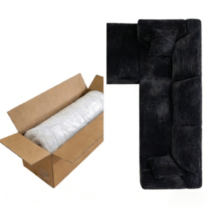 Black Leisure Sofa (With Compressed Packaging Display) – Modern Minimalist Furniture With Convenient Storage