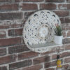 Wood-Carved Wall Shelf with Hooks — Vintage Floral Wall Decor
