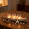 Retro Wooden Fish-Shaped Candle Holder & Decorative Tray