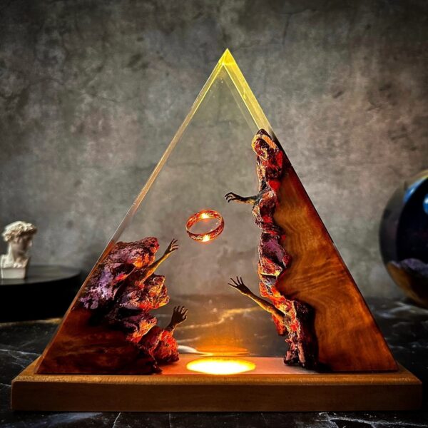 Lord of the Rings Resin Night Light, Handmade Epoxy Resin Lamp