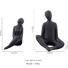 Couple Figurine Set – Black Ceramic Love Statue