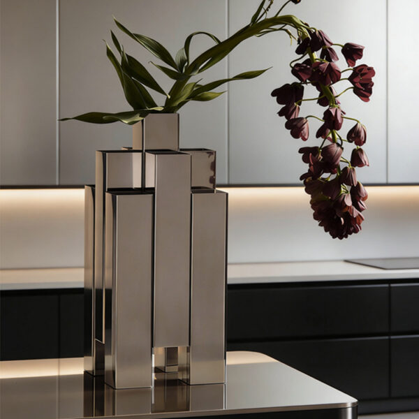 Modern Stainless Steel Vase – Minimalist Home Decor