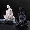 Couple Figurine Set – Black Ceramic Love Statue