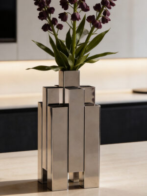 Modern Stainless Steel Vase – Minimalist Home Decor