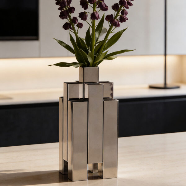 Modern Stainless Steel Vase – Minimalist Home Decor