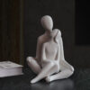 Couple Figurine Set – Black Ceramic Love Statue