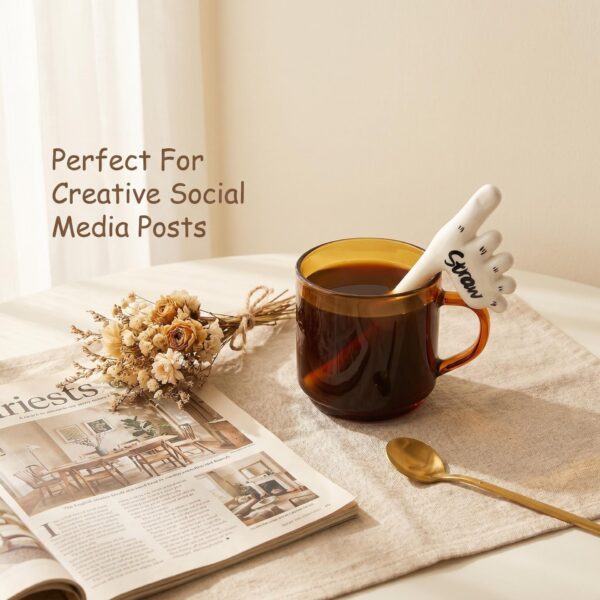 15 Ceramic Funny Coffee Mug with Paw Print Straw, Cute Ins Style Creative Drinking Cup Set, Handmade Novelty Gift for Women