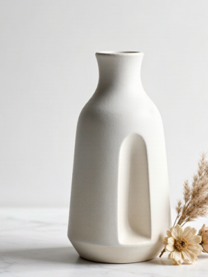 "Parisian Poise" – Modern French-Style Matte Ceramic Desktop Vase