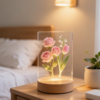 "Everbloom Glow" – Acrylic Forever-Flower USB Touch Night Light Desk Lamp
