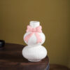 "Bouquet Whisper" – Ceramic Bouquet-Shaped Flower Vase with Ribbon Detail