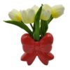 "Bouquet Whisper" – Ceramic Bouquet-Shaped Flower Vase with Ribbon Detail