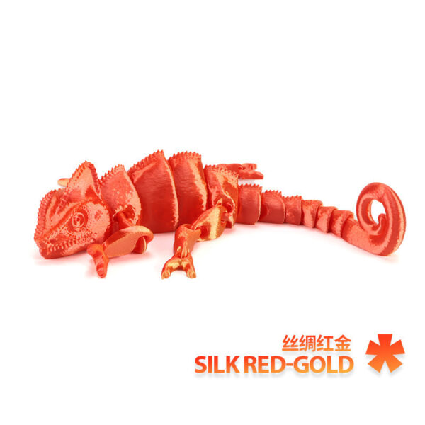 Articulated 3D Printed Chameleon Toy - Flexible Fidget Pet Model
