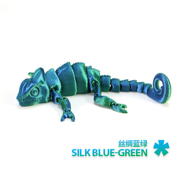 Articulated 3D Printed Chameleon Toy - Flexible Fidget Pet Model