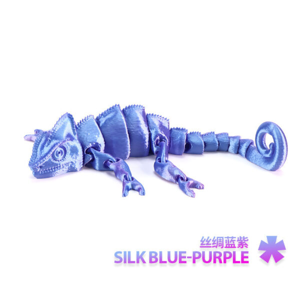 Articulated 3D Printed Chameleon Toy - Flexible Fidget Pet Model