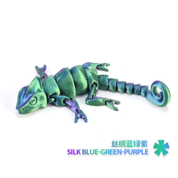 Articulated 3D Printed Chameleon Toy - Flexible Fidget Pet Model