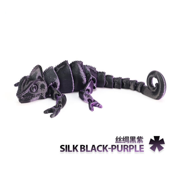 Articulated 3D Printed Chameleon Toy - Flexible Fidget Pet Model