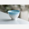 Crystal Glaze Flower Rim Tea Cup – Ice Blue Gongfu Cup