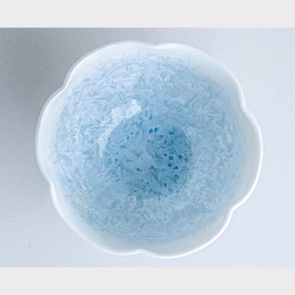 Crystal Glaze Flower Rim Tea Cup – Ice Blue Gongfu Cup