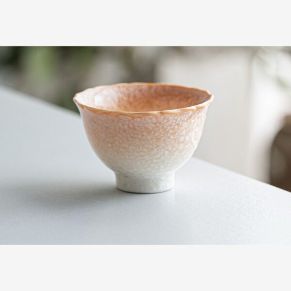 Crystal Glaze Flower Rim Tea Cup – Ice Blue Gongfu Cup