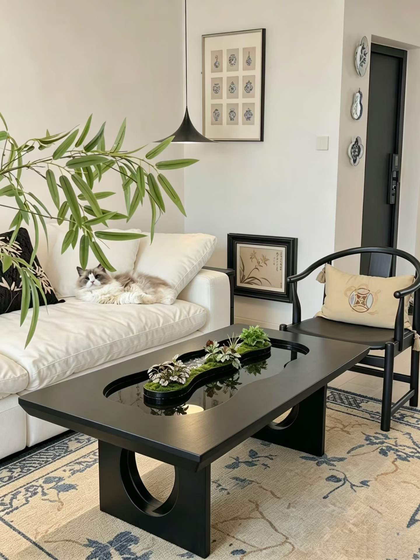 Handcrafted New Chinese Style Flowing Water Table project photo