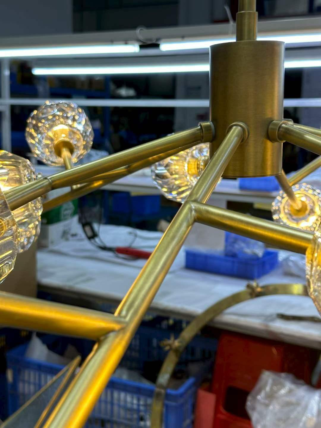 Gold Glass Globe Molecular Chandelier project photo