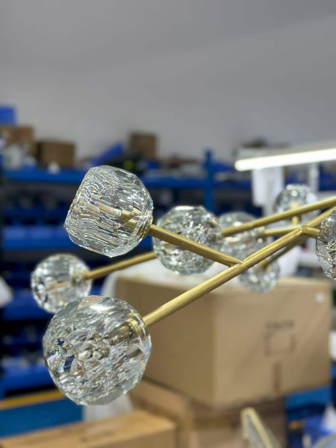Gold Glass Globe Molecular Chandelier project photo