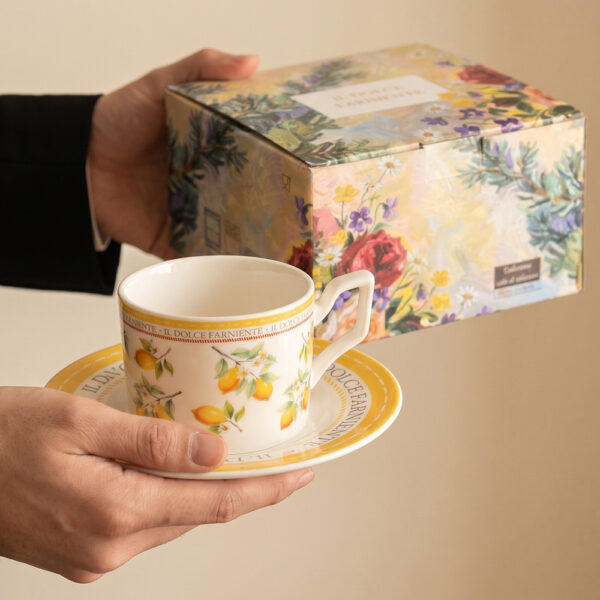 Floral Ceramic Cup and Saucer Gift Set