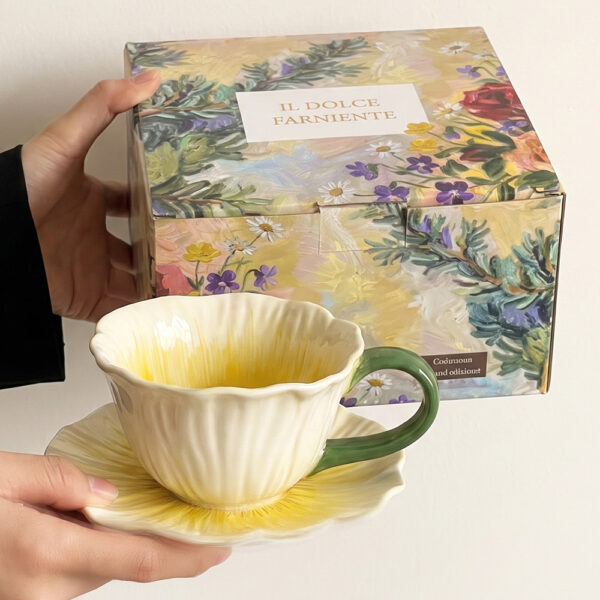 Floral Ceramic Cup and Saucer Gift Set