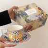 Floral Ceramic Cup and Saucer Gift Set