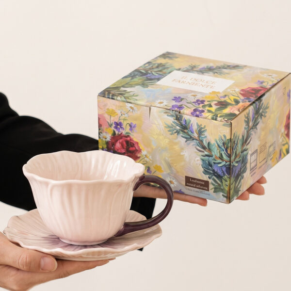 Floral Ceramic Cup and Saucer Gift Set